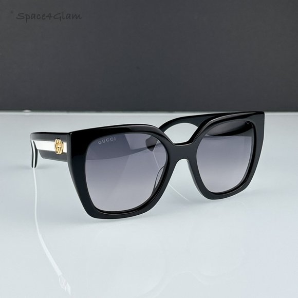 Gucci Women Sunglasses Black Grey Gradient Square GG1300S 004 BRAND NEW - Picture 1 of 11